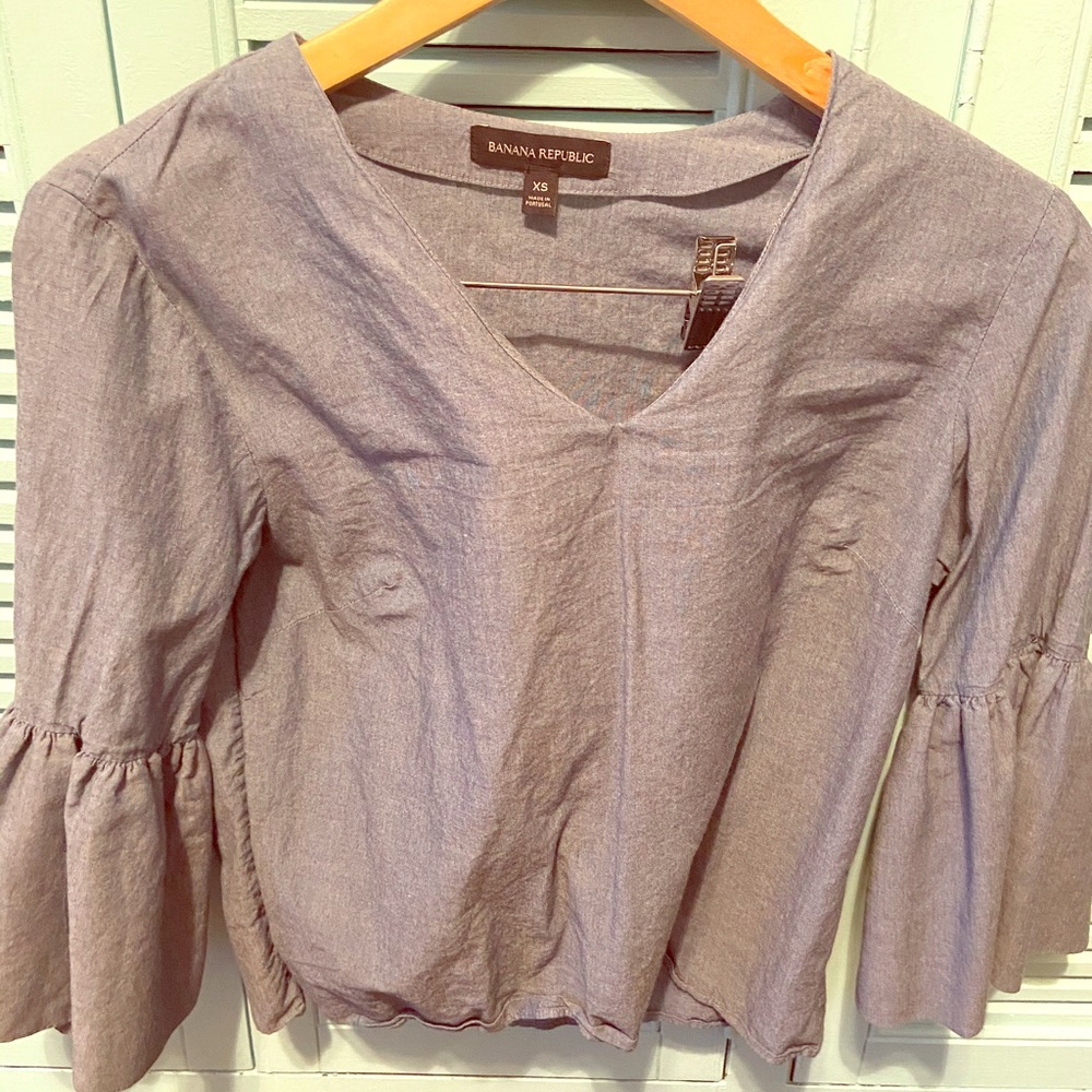 Banana republic peplum sleeve top